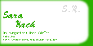 sara mach business card